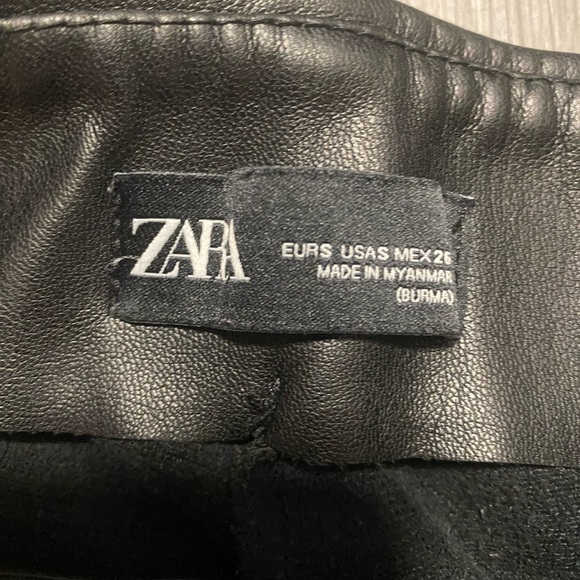 Zara Black Leather Pants - Picture 2 of 4